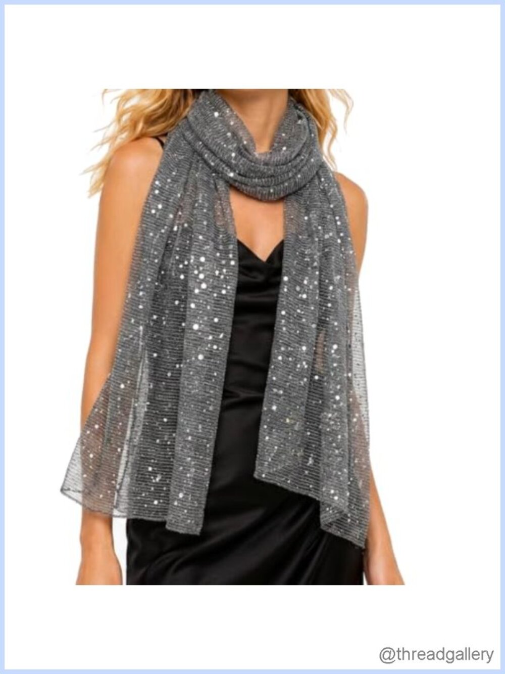 Sequin Shawl Wrap Sheer Scarf Women Party Evening Wedding Bridal